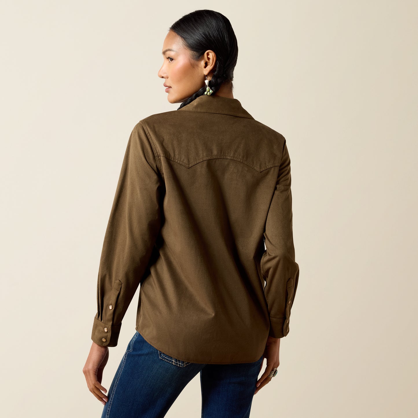 Ariat Women's Olive Suede Autumn Drift Western Shirt