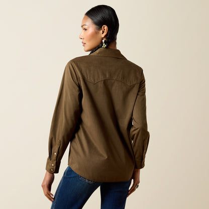 Ariat Women's Olive Suede Autumn Drift Western Shirt