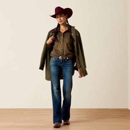 Ariat Women's Olive Suede Autumn Drift Western Shirt