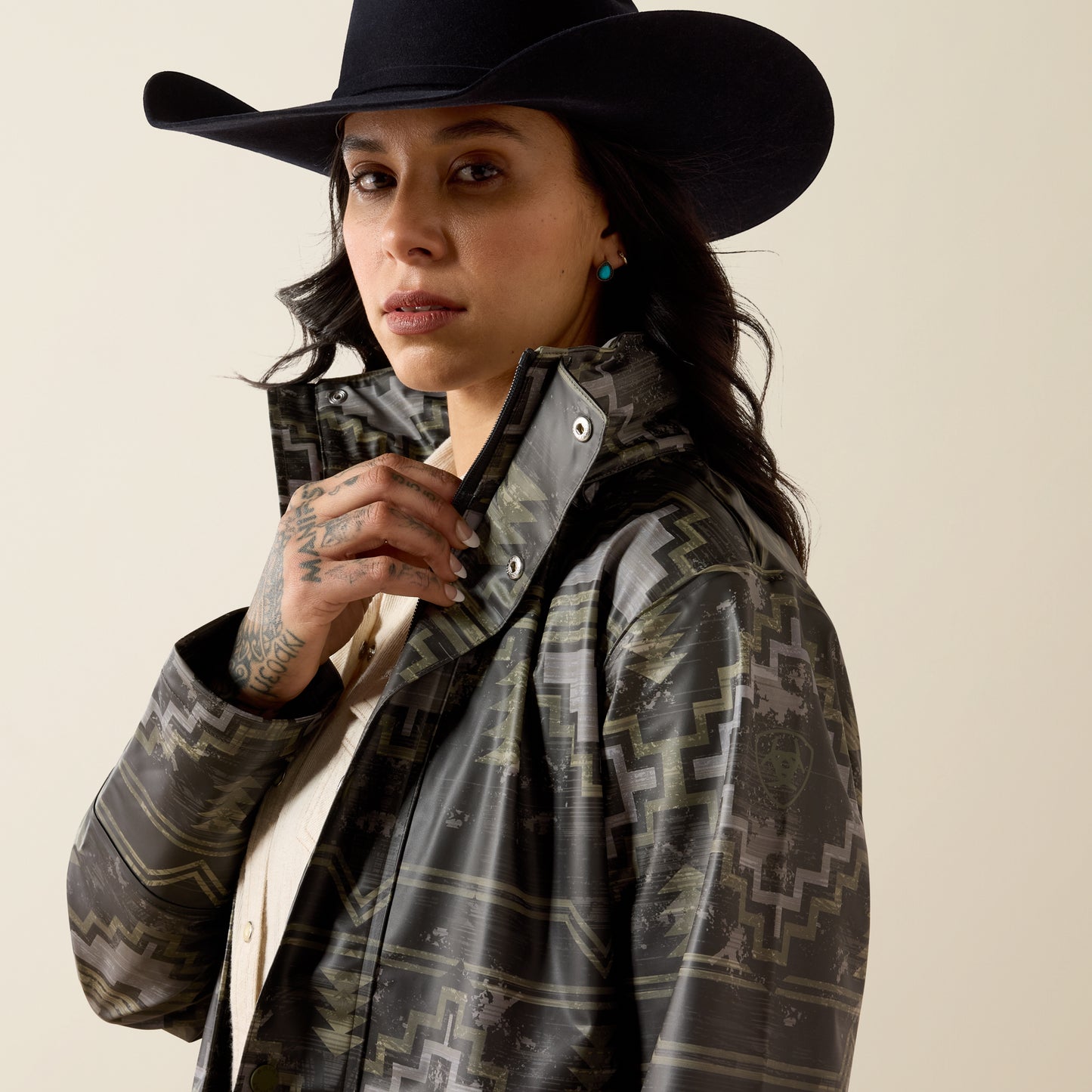 Ariat Women's Stonewall Print Drizzle Rain Coat
