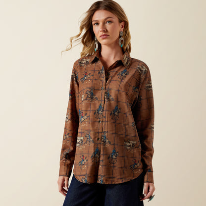 Ariat Women's Homestyle Glen Plaid Rodeo Western Shirt