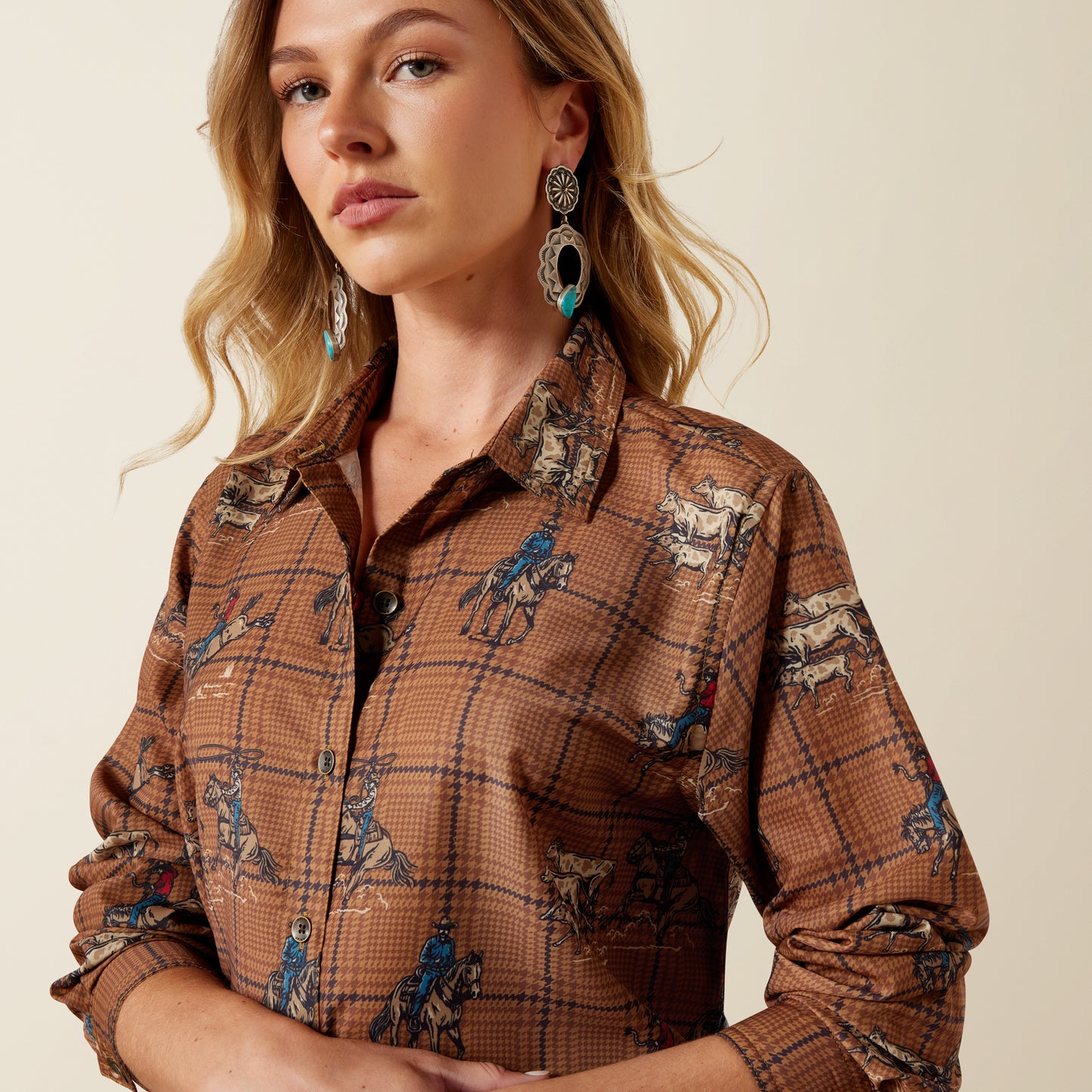 Ariat Women's Homestyle Glen Plaid Rodeo Western Shirt
