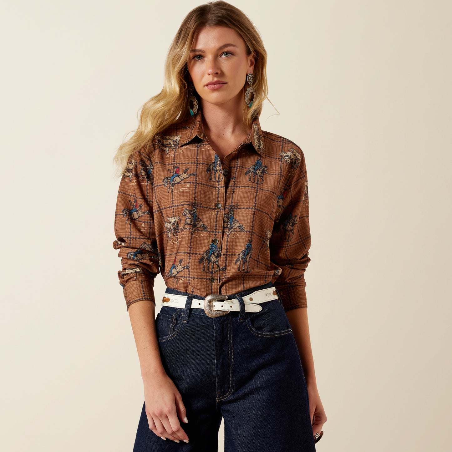 Ariat Women's Homestyle Glen Plaid Rodeo Western Shirt