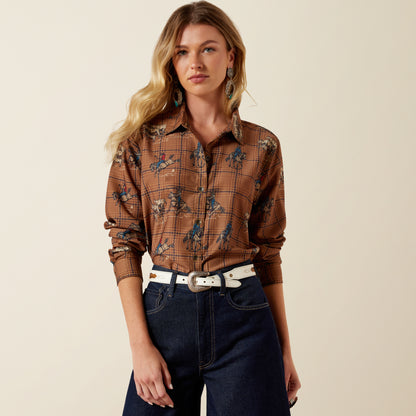 Ariat Women's Homestyle Glen Plaid Rodeo Western Shirt