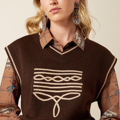 Ariat Women's Chicory Coffee Wichita Sweater Vest