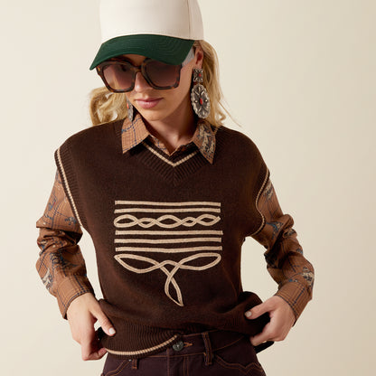 Ariat Women's Chicory Coffee Wichita Sweater Vest