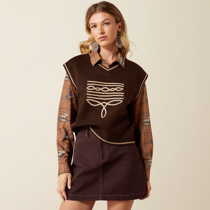 Ariat Women's Chicory Coffee Wichita Sweater Vest