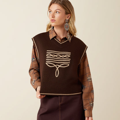 Ariat Women's Chicory Coffee Wichita Sweater Vest