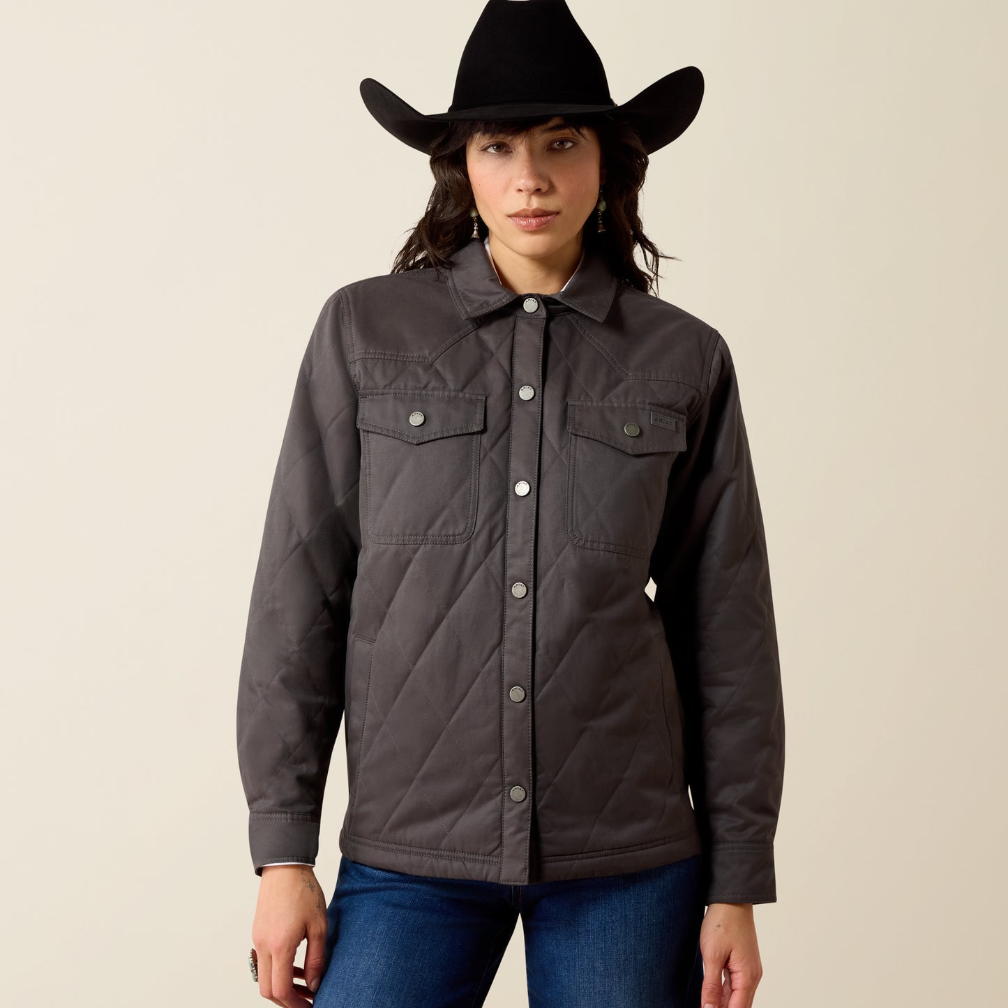 Ariat Women's Carbon Copy Grizzly Quilted Barn Jacket