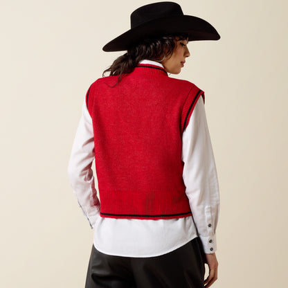 Ariat Women's Savvy Red Taylor Sweater Vest