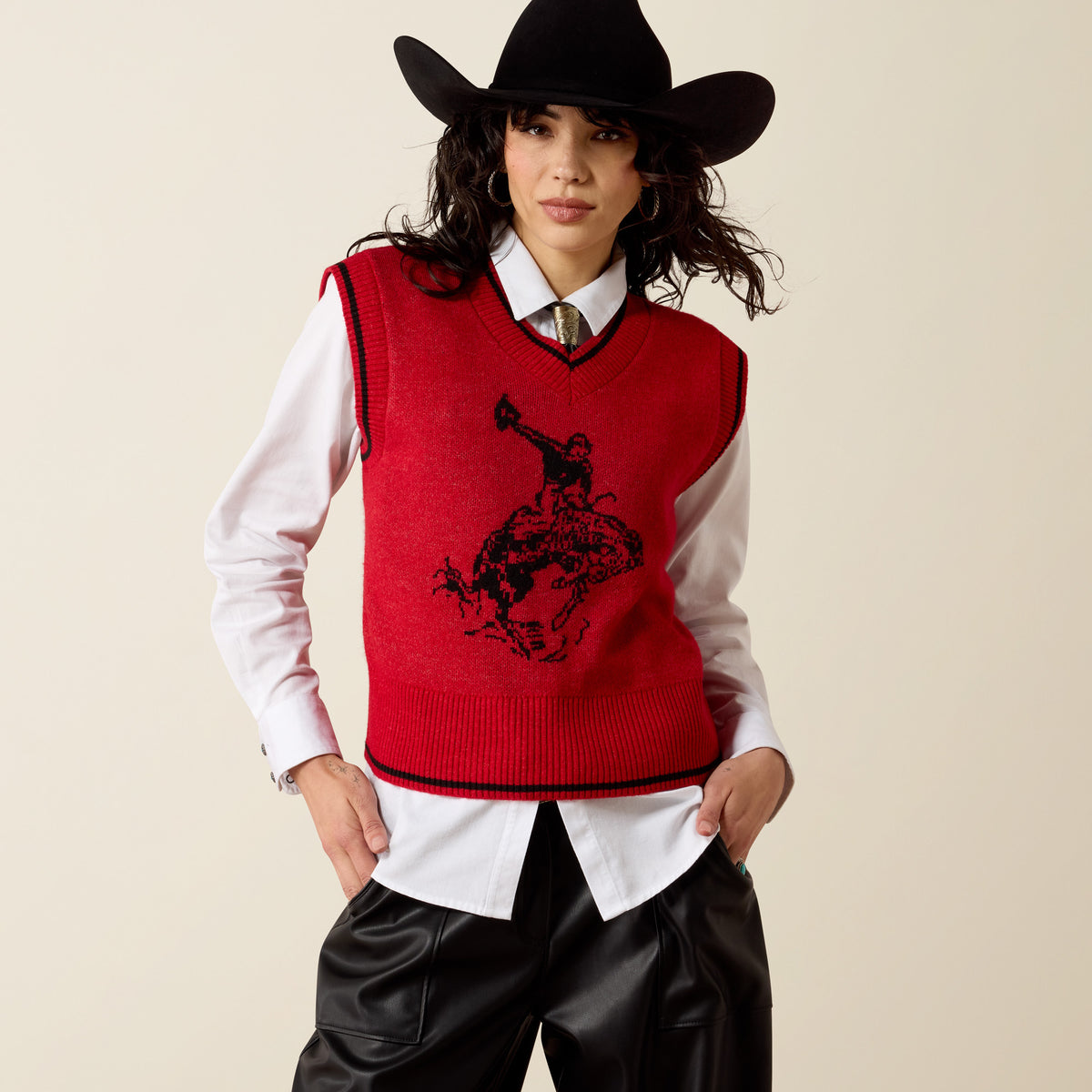 Ariat Women's Savvy Red Taylor Sweater Vest