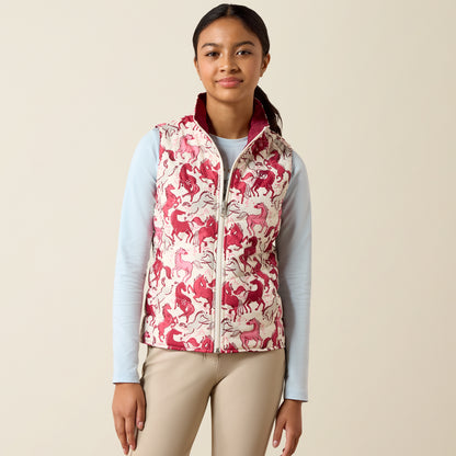 Ariat Girl's Vanilla Ice Horsin' Around Bella Reversible Insulated Vest