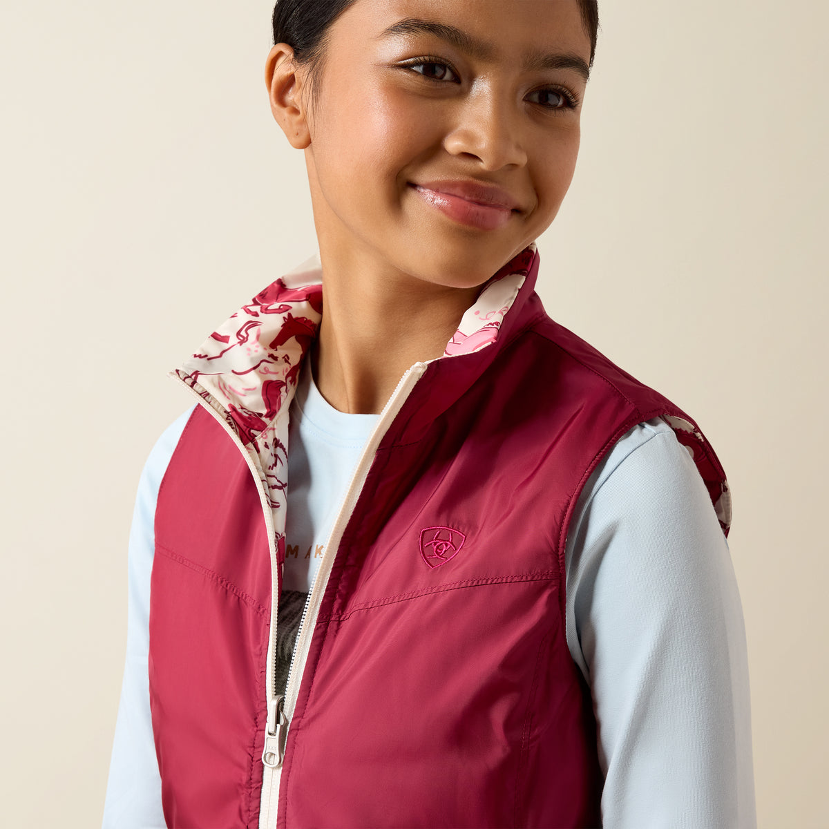 Ariat Girl's Vanilla Ice Horsin' Around Bella Reversible Insulated Vest