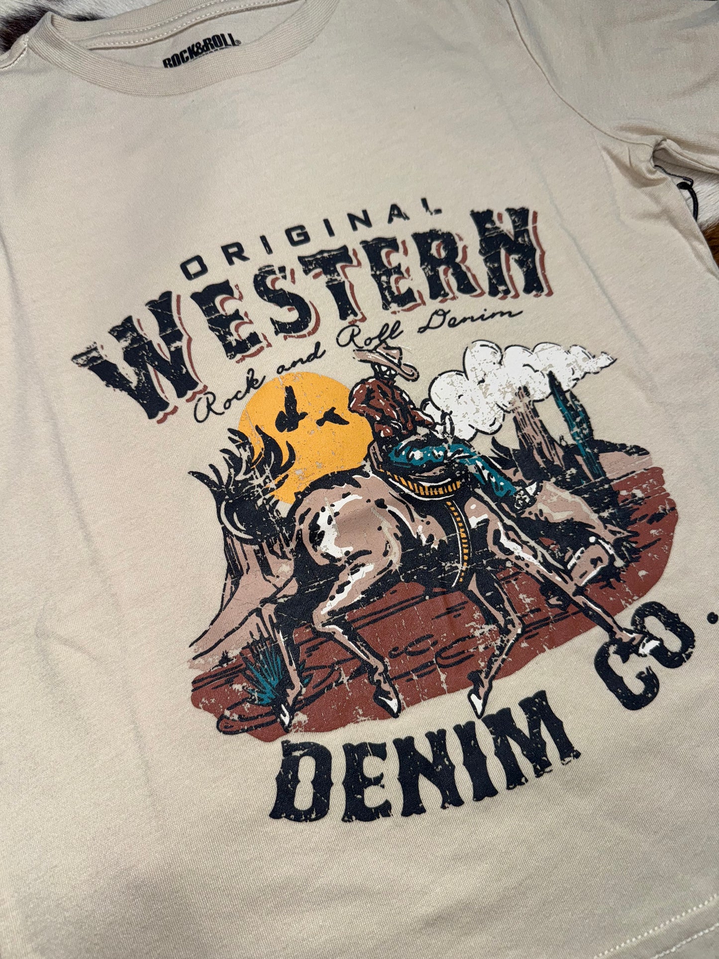 Rock & Roll Boy's Natural Original Western T-Shirt