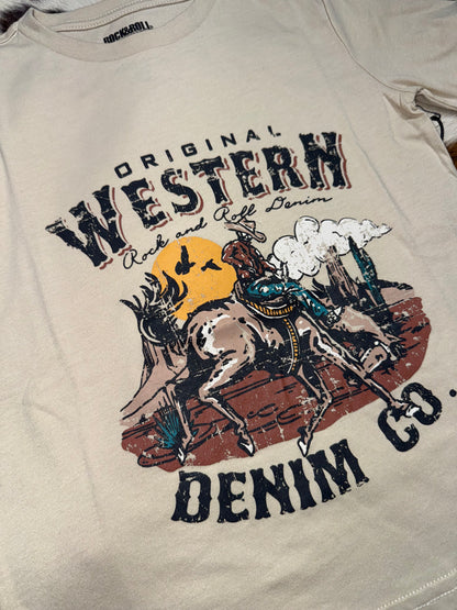 Rock & Roll Boy's Natural Original Western T-Shirt