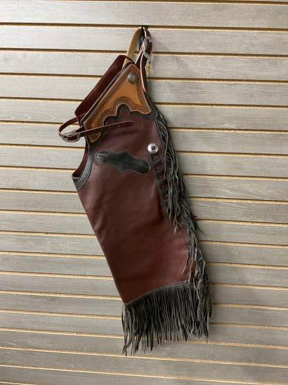 Rockin' Y Adult Leather Chinks - Two Tone with Pocket (#4)