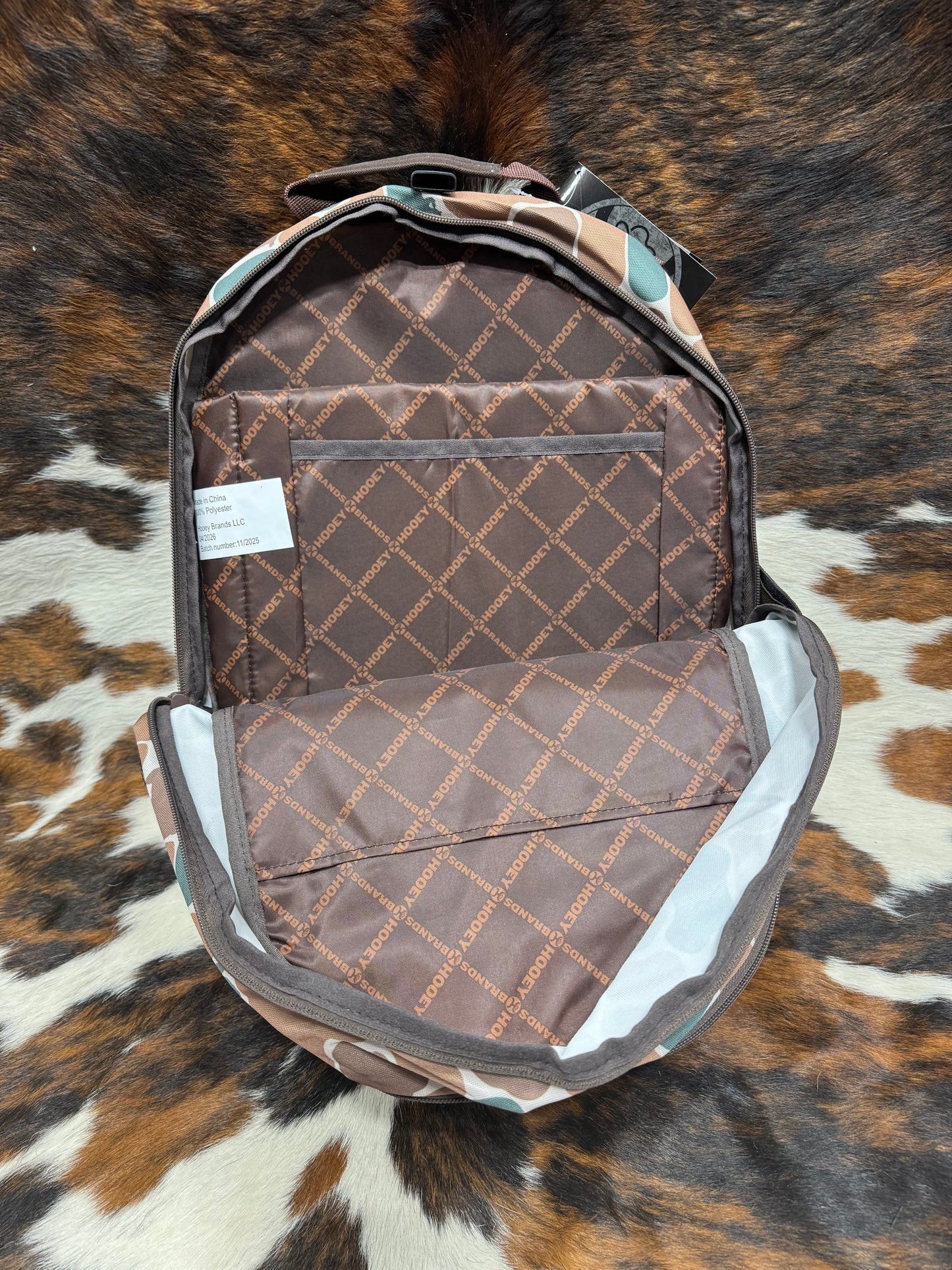 Hooey Rockstar Brown & Green Camo w/ Animals Backpack