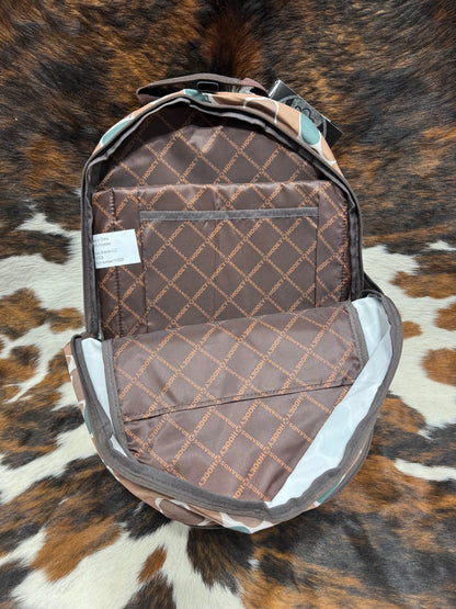Hooey Rockstar Brown & Green Camo w/ Animals Backpack