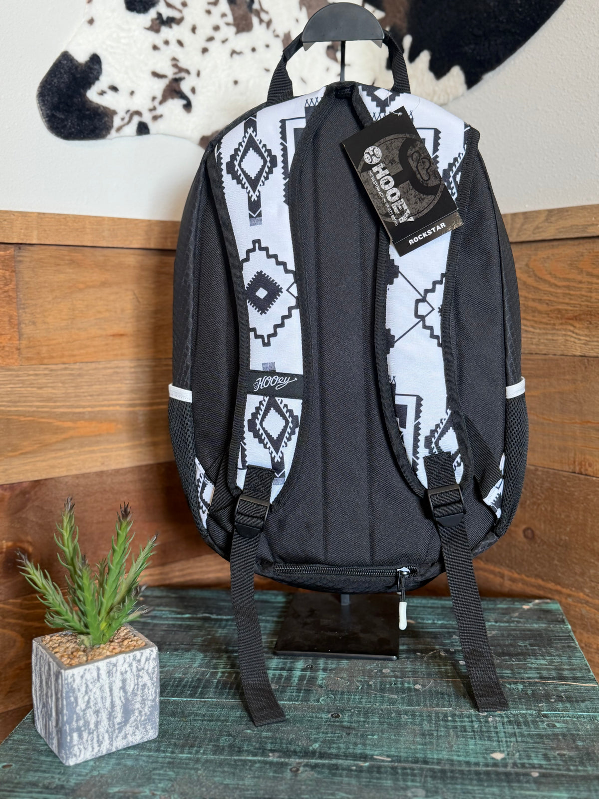 Hooey Rockstar Backpack : Black with Black/White Aztec