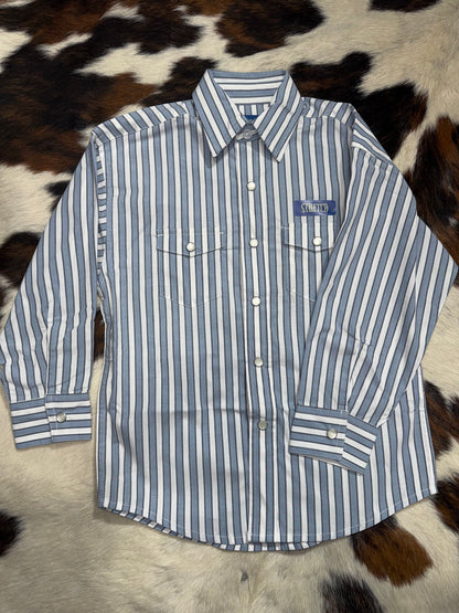 Panhandle Boy's Blue Stripe Western Shirt