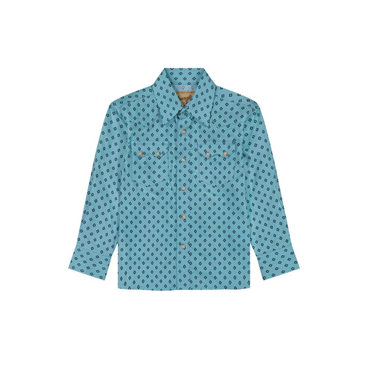 Wrangler Boy's Retro Turquoise Long Sleeve