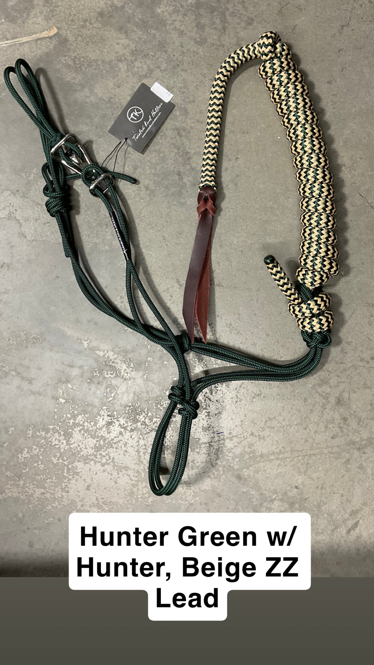 Twisted Knot Halters Rope Halter w/ Easy Off Clip & Lead