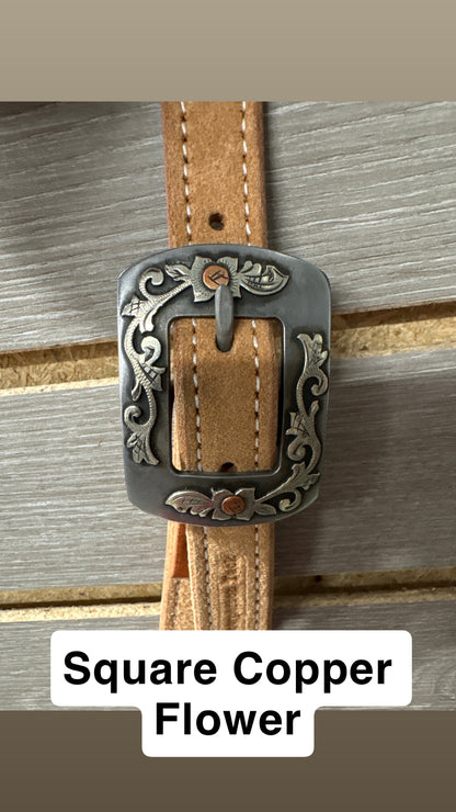 Cowperson Tack Slit Ear Headstall - Roughout