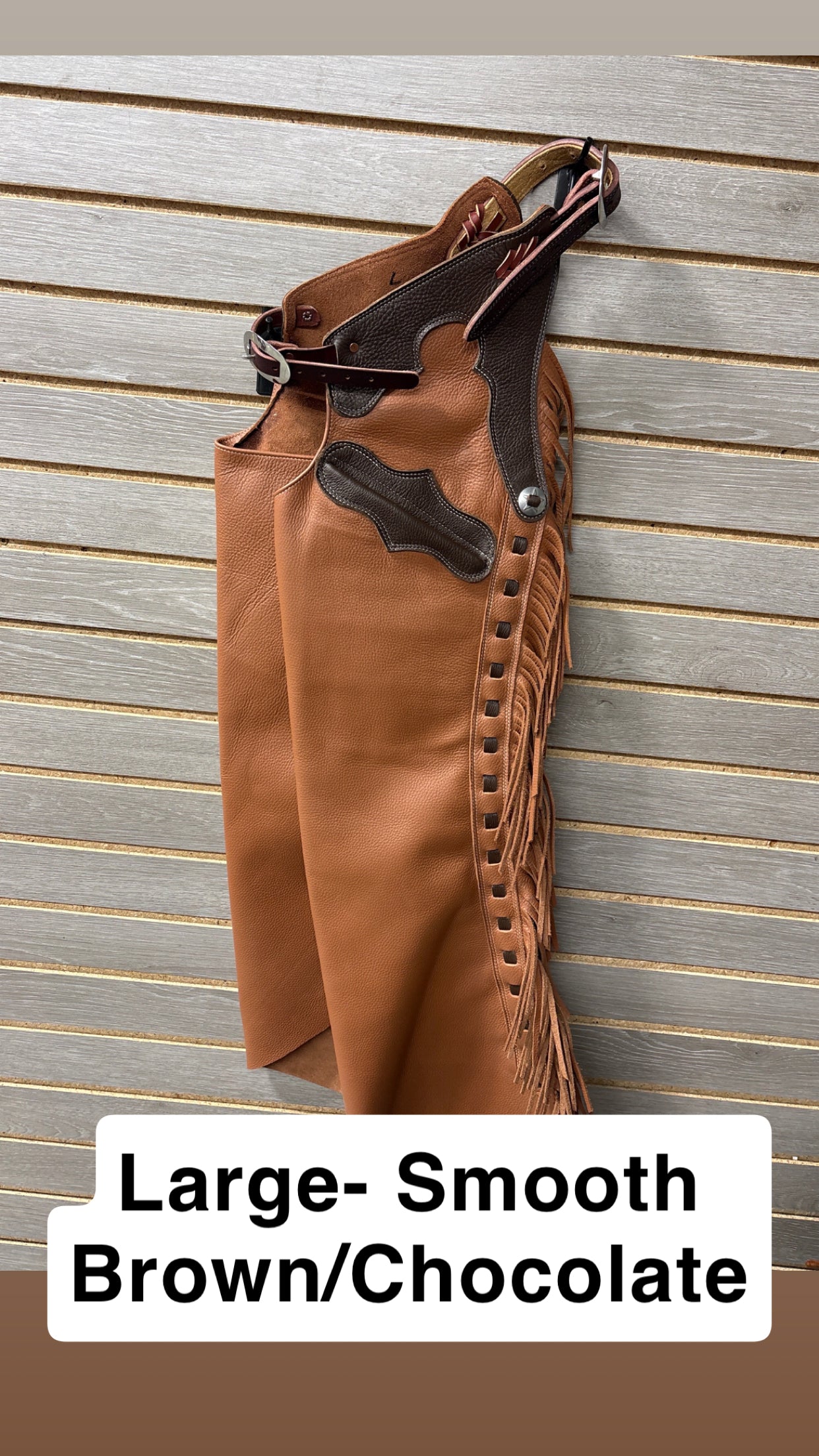Rockin' Y Youth Leather Shotgun Step-in Chaps