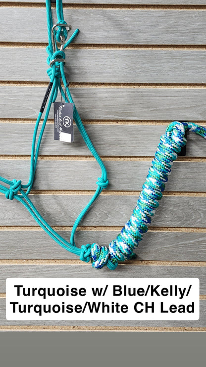 Twisted Knot Halters Rope Halter w/ Easy Off Clip & Lead