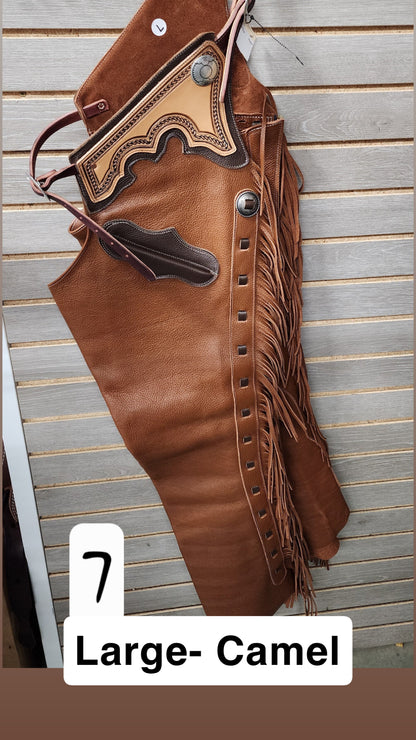 Rockin' Y Adult Leather Shotgun Chaps