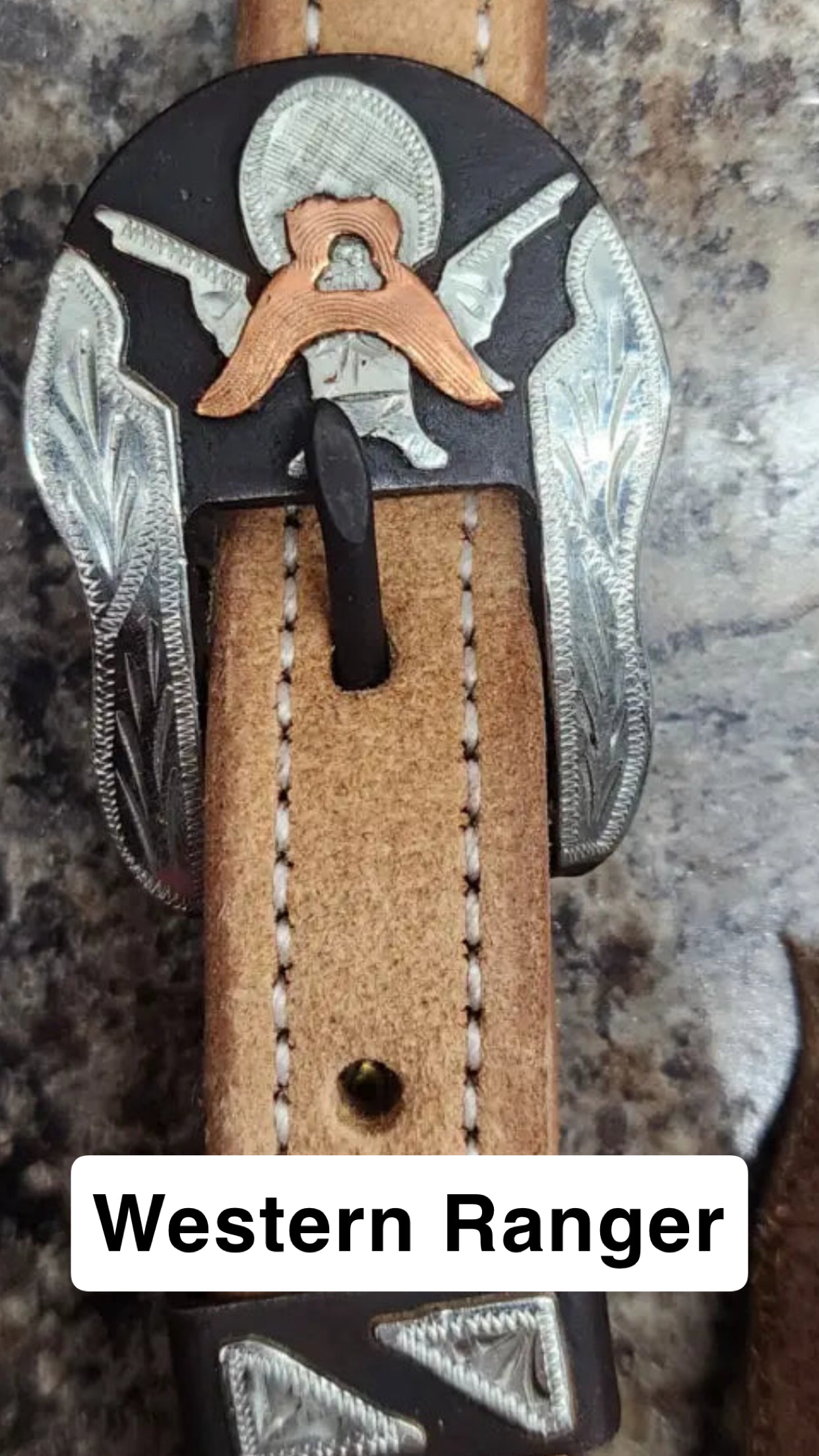 Cowperson Tack Slit Ear Headstall - Roughout