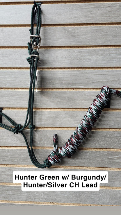 Twisted Knot Halters Rope Halter w/ Easy Off Clip & Lead
