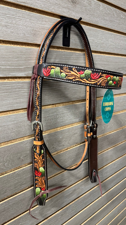 Weaver Turquoise Cross Cactus Tack Set