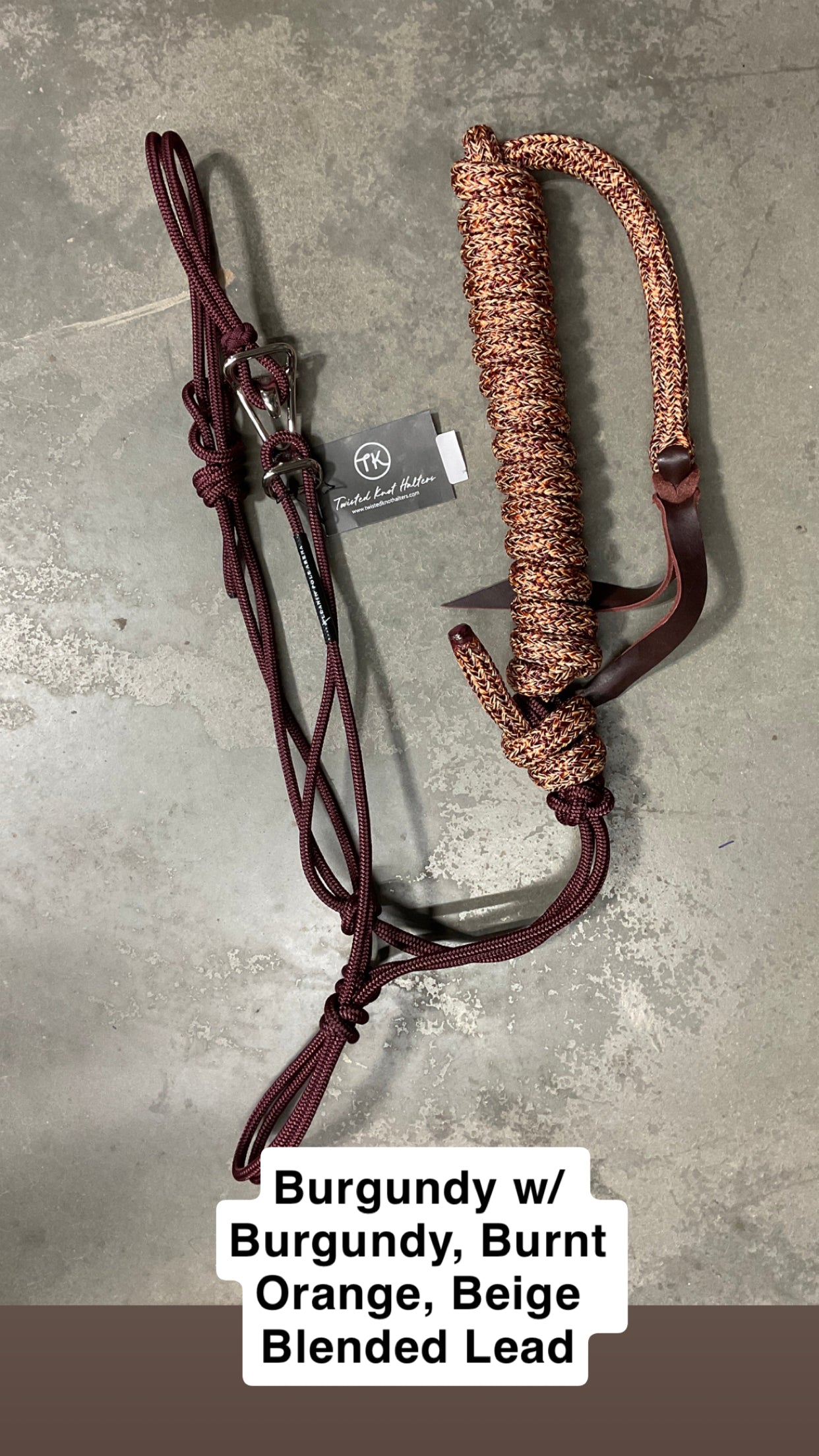Twisted Knot Halters Rope Halter w/ Easy Off Clip & Lead