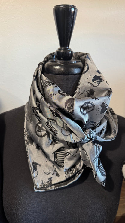 Wyoming Traders Baroque Cowboy Logo Silk Wild Rag