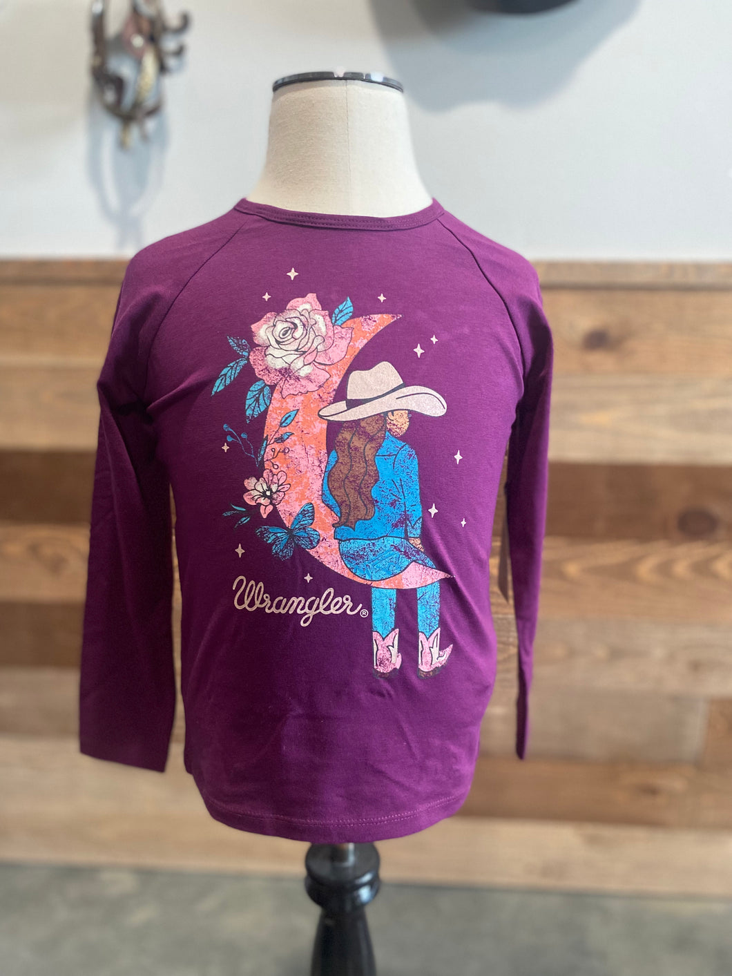 Wrangler Girl's Moon Cowgirl Long Sleeve T-Shirt