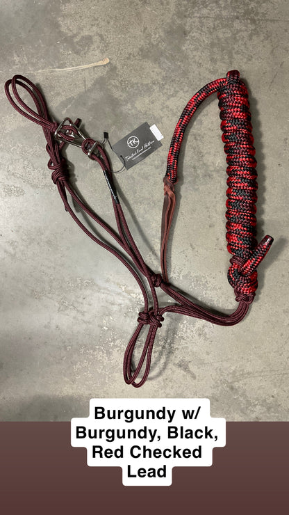 Twisted Knot Halters Rope Halter w/ Easy Off Clip & Lead