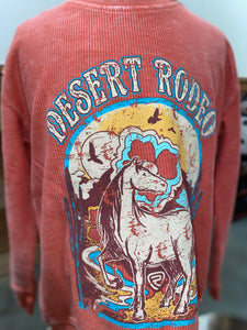 Rock & Roll Girl's Coral Desert Rodeo Long Sleeve T-Shirt