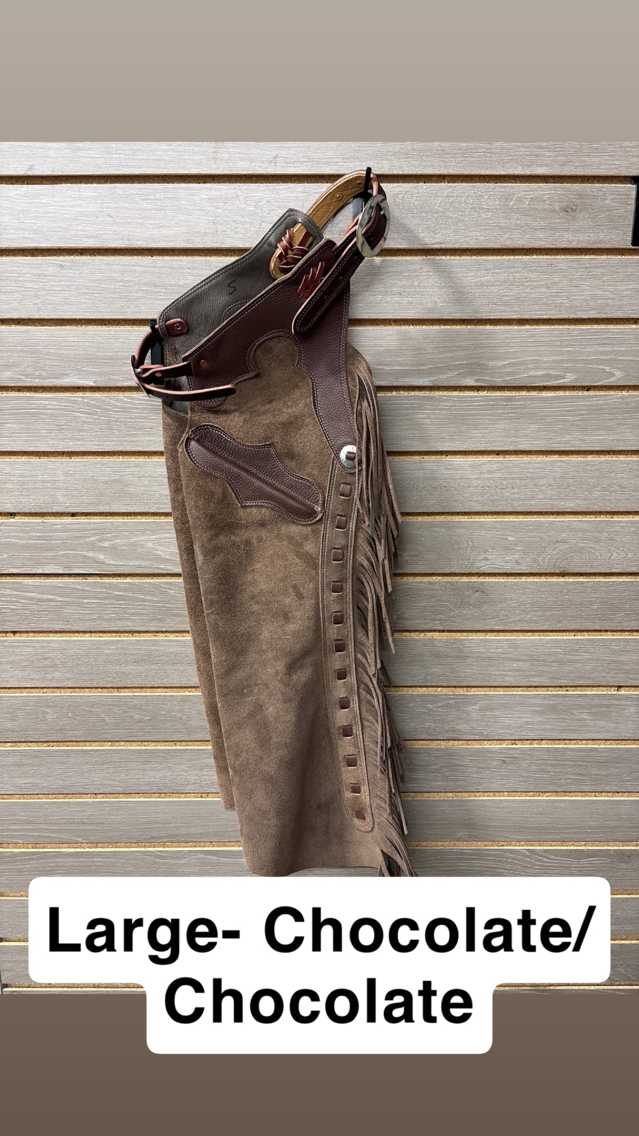 Rockin' Y Youth Leather Shotgun Step-in Chaps