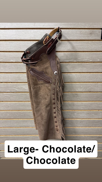 Rockin' Y Youth Leather Shotgun Step-in Chaps