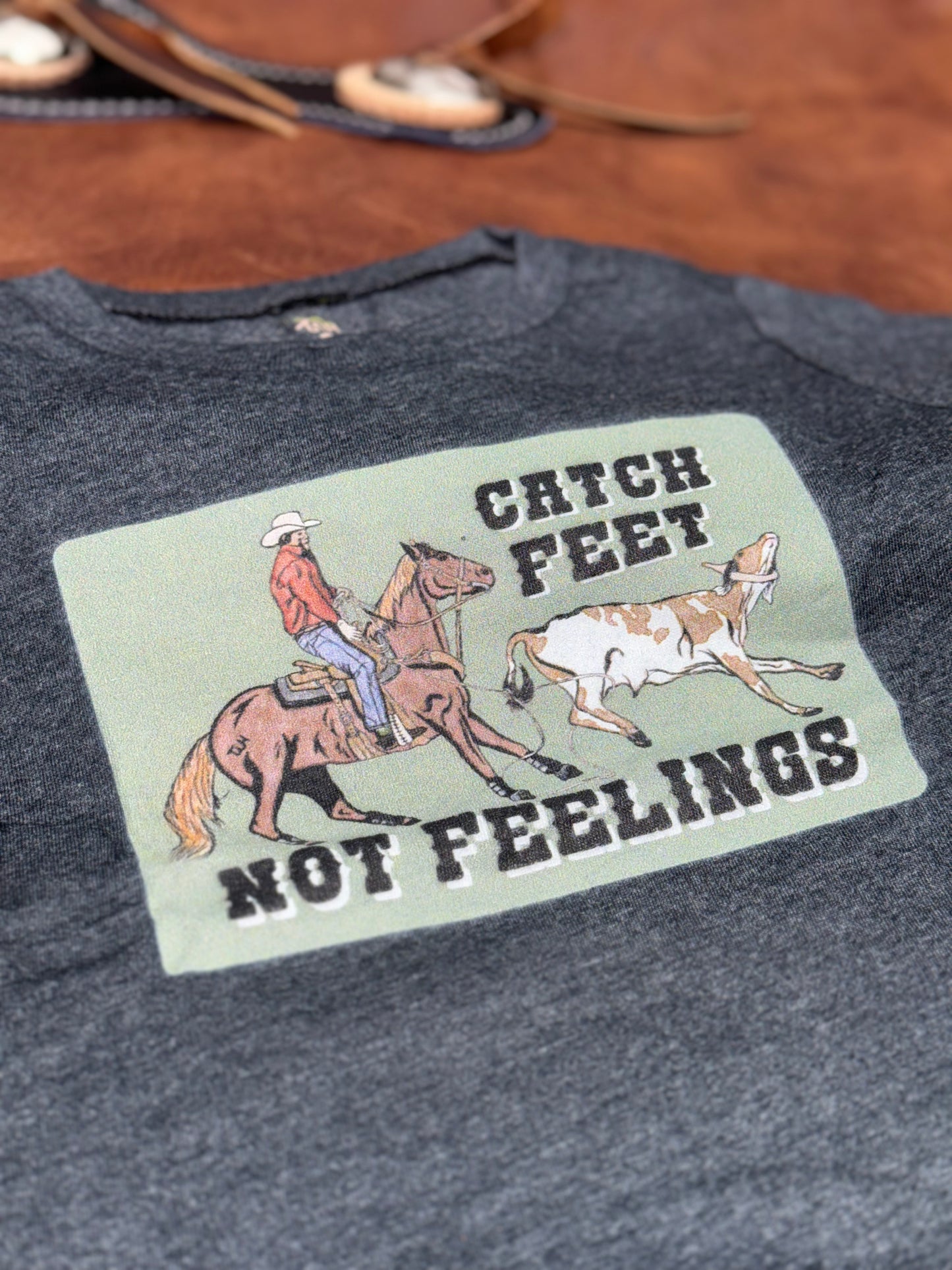 TWH Boy's Toddler Catch Feet Not Feelings T-Shirt