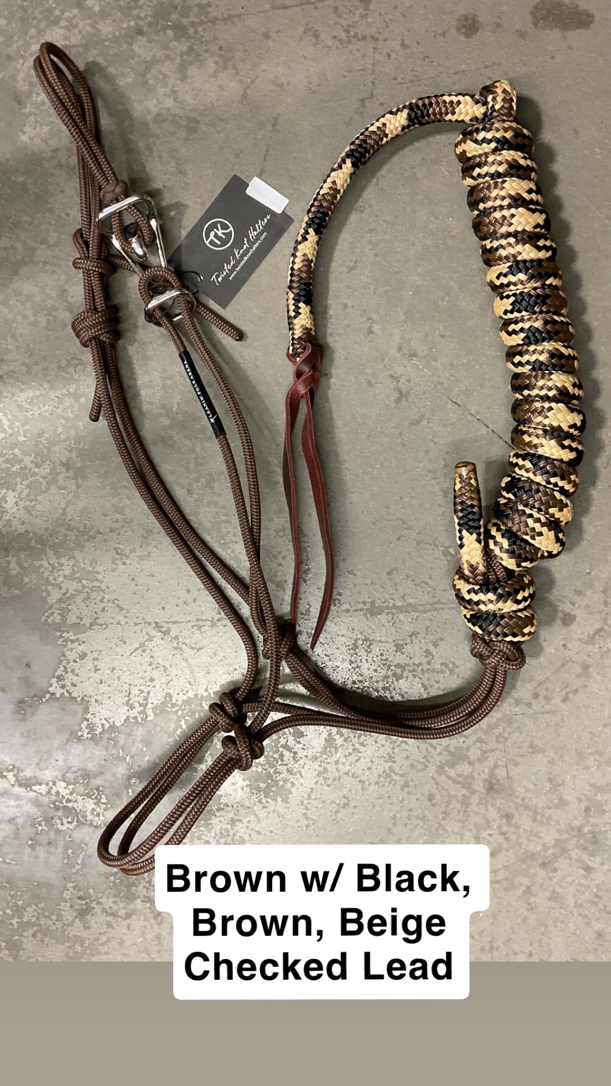Twisted Knot Halters Rope Halter w/ Easy Off Clip & Lead