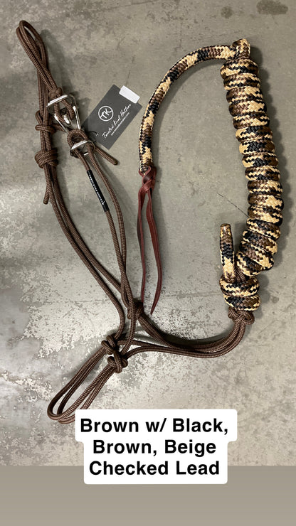 Twisted Knot Halters Rope Halter w/ Easy Off Clip & Lead