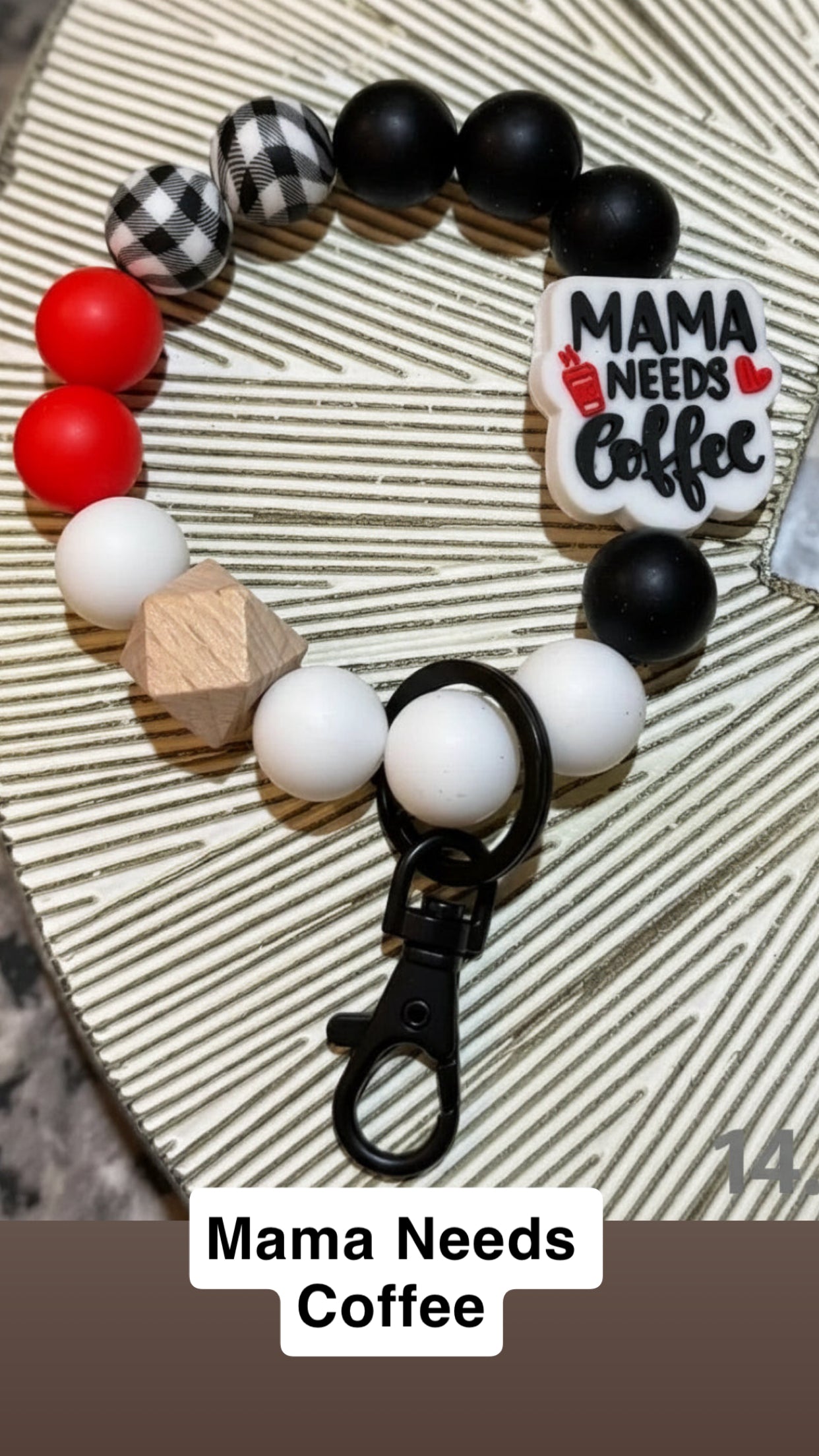 Silicone Bead Wristlet Keychain