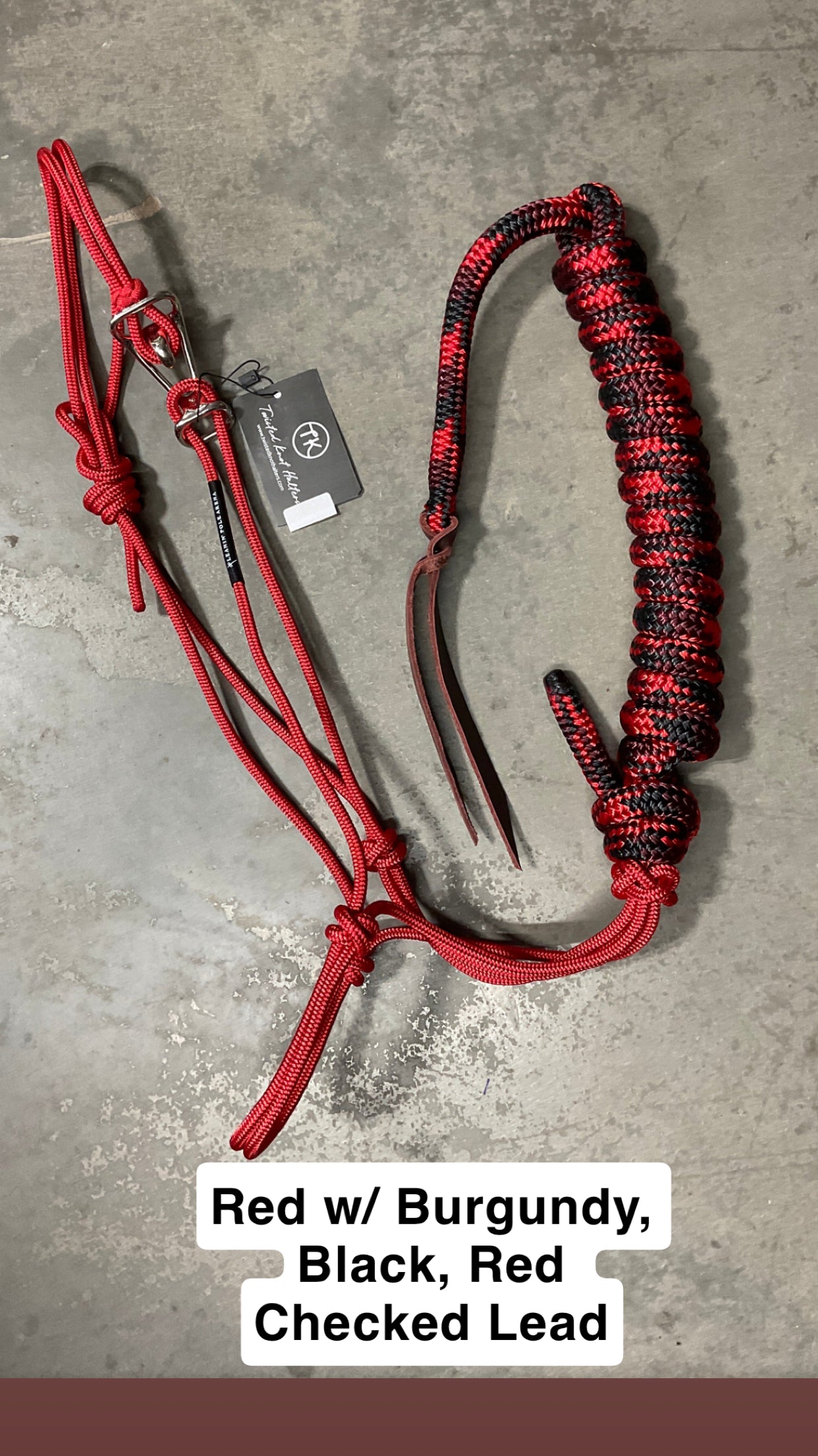 Twisted Knot Halters Rope Halter w/ Easy Off Clip & Lead