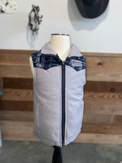 Cinch Boy's Navy Aztec Wooly Vest