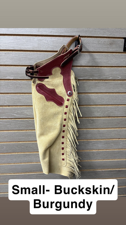 Rockin' Y Youth Leather Shotgun Step-in Chaps