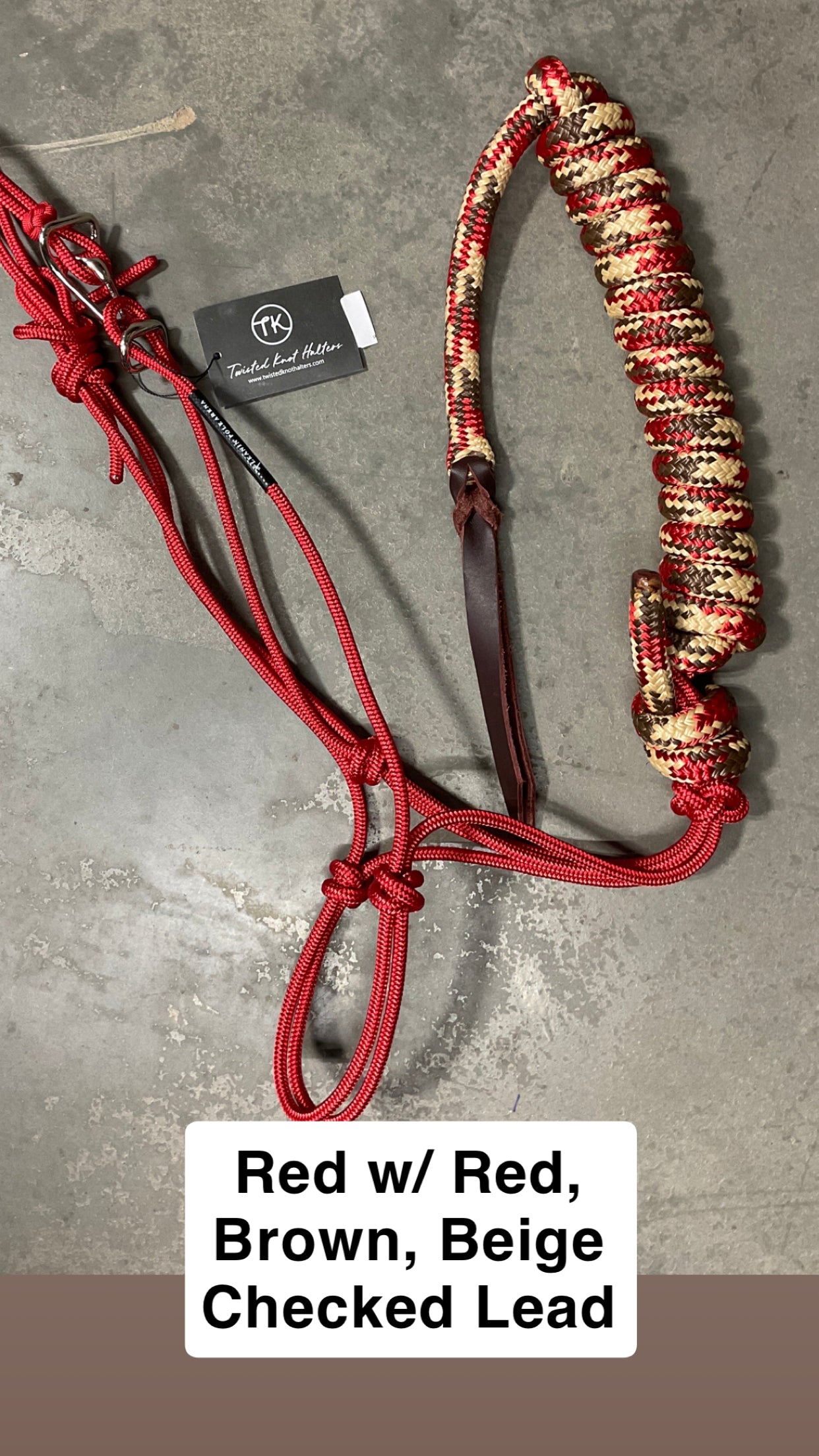 Twisted Knot Halters Rope Halter w/ Easy Off Clip & Lead