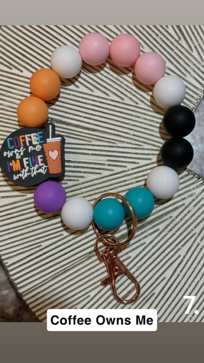 Silicone Bead Wristlet Keychain