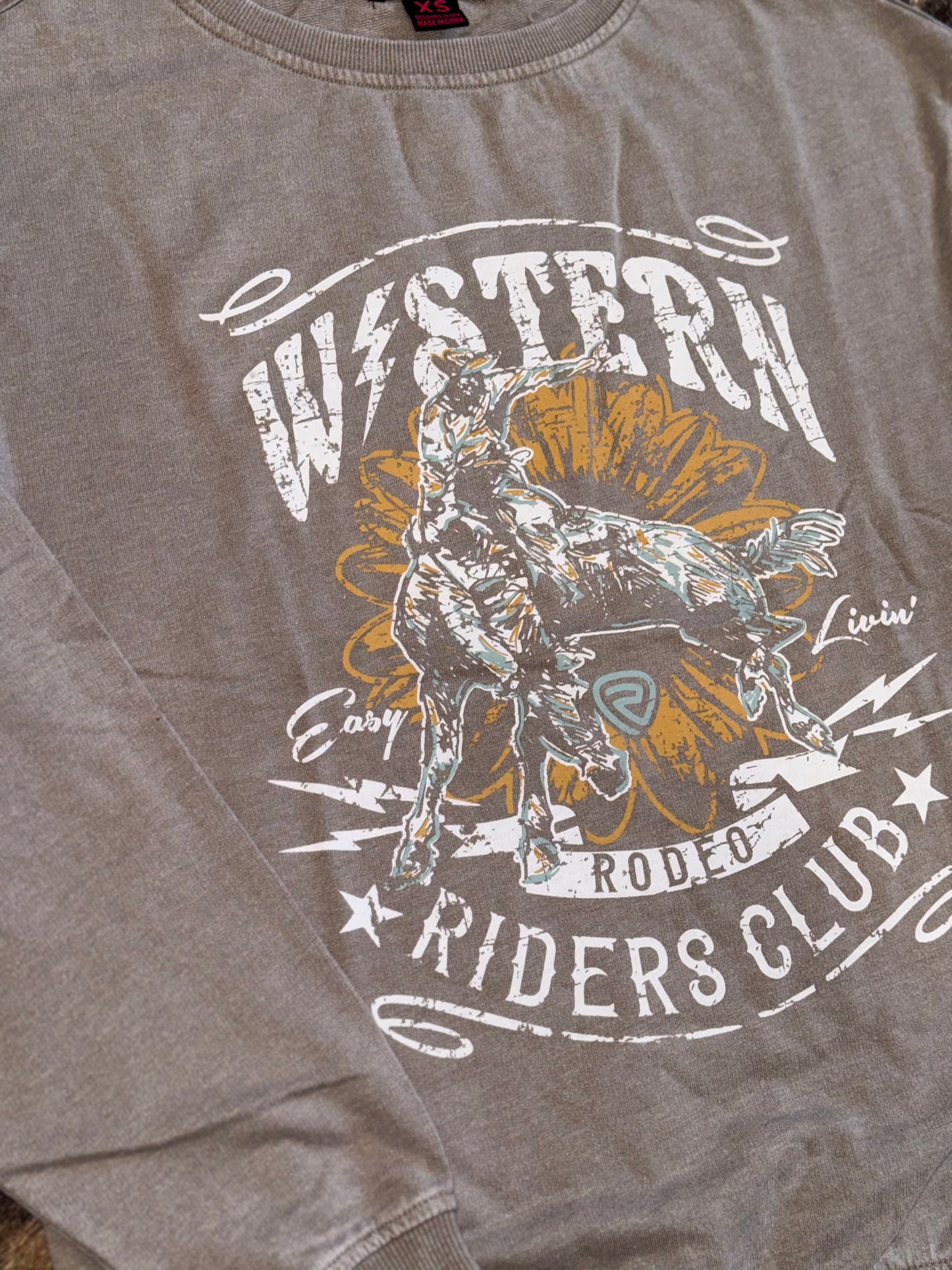 Rock & Roll Women's Sand Western Riders Club Long Sleeve T-Shirt